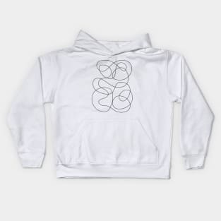 Simple Abstract Continuous Line Kids Hoodie